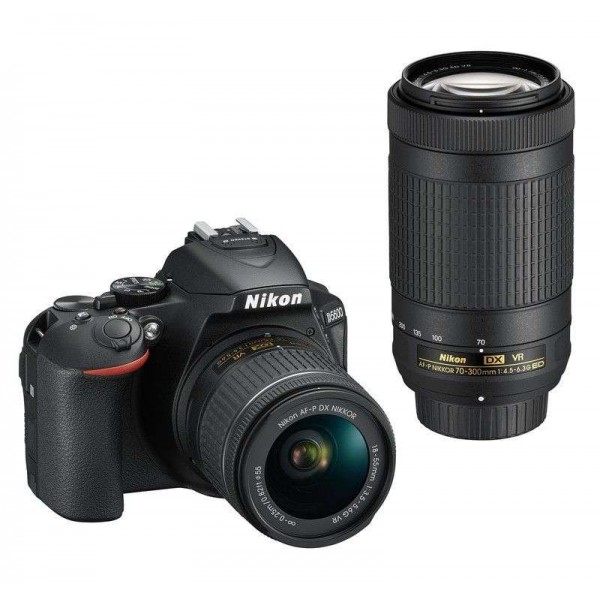 Nikon D5600 + AF-P DX 18-55mm VR + AF-P DX 70–300 mm 1:4,5–6,3 G ED VR - Appareil photo Reflex