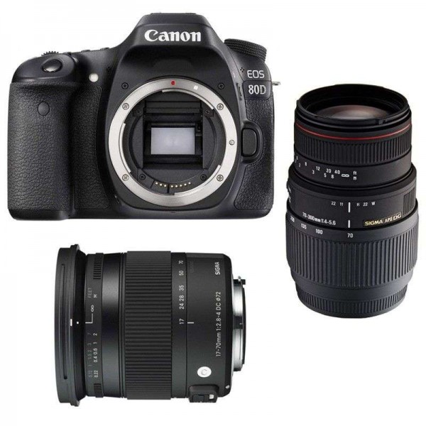 Canon 80D + Sigma 17-70 Contemporary + Sigma 70-300 F4-5,6 APO DG MACRO - Appareil photo Reflex