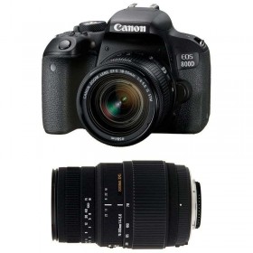 Canon 800D + EF-S 18-55 f/4-5.6 IS STM + Sigma 70-300 mm f/4-5,6 DG Macro - Cámara reflex