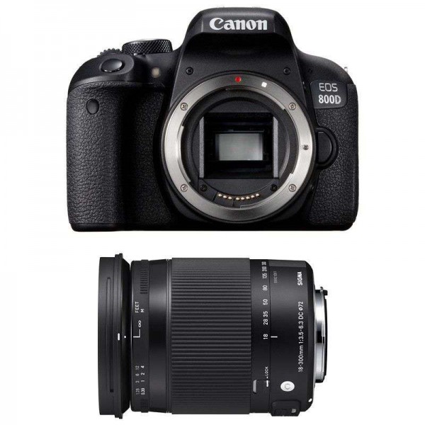 Canon 800D + Sigma 18-300 mm F3,5-6,3 DC OS HSM Contemporary Macro - Appareil photo Reflex
