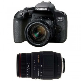 Canon 800D + EF-S 18-55mm f/4-5.6 IS STM + Sigma 70-300 f/4-5,6 APO DG MACRO - Cámara reflex