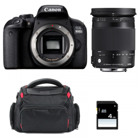 Canon 800D + Sigma 18-300 mm F3,5-6,3 DC OS HSM Contemporary Macro + Sac + SD 4Go - Appareil photo Reflex