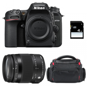 Nikon D7500 + Sigma 18-200 F3,5-6,3 DC OS HSM MACRO Contemporary + Sac + SD 4Go - Appareil photo Reflex