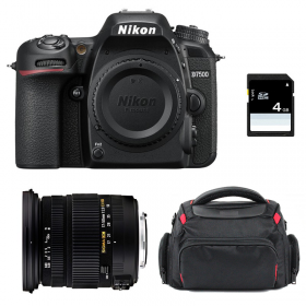 Nikon D7500 + Sigma 17-50 mm F2,8 DC OS EX HSM + Sac + SD 4Go - Appareil photo Reflex