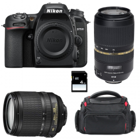 Nikon D7500 + AF-S DX 18-105 mm F3.5-5.6G ED VR + Tamron SP AF 70-300 mm F4-5.6 Di VC USD + Sac + SD 4Go - Appareil photo Reflex