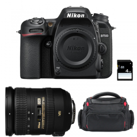 Nikon D7500 + AF-S DX 18-200 mm F3.5-5.6G ED VR II + Sac + SD 4Go - Appareil photo Reflex