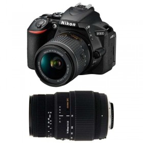Nikon D5600 + AF-P DX NIKKOR 18-55 mm F3.5-5.6G VR + Sigma 70-300 mm F4-5,6 DG Macro - Appareil photo Reflex