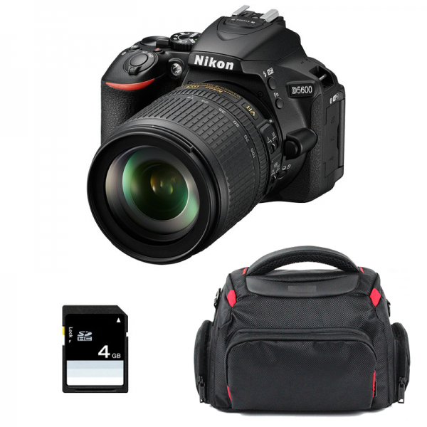 Nikon D5600 + AF-S DX 18-105 mm F3.5-5.6G ED VR + Sac + SD 4Go - Appareil photo Reflex