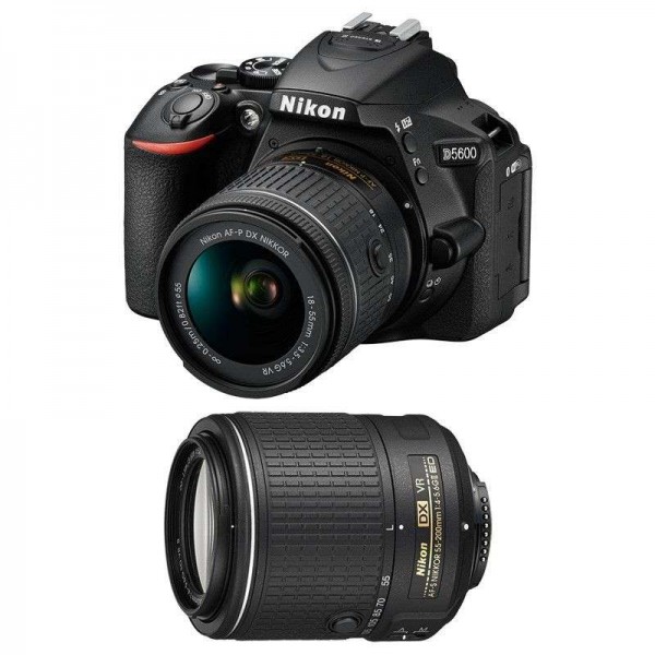 Nikon D5600 + AF-P DX NIKKOR 18-55 mm F3.5-5.6G VR + AF-S DX 55-200 mm F4-5.6 ED VR II - Appareil photo Reflex