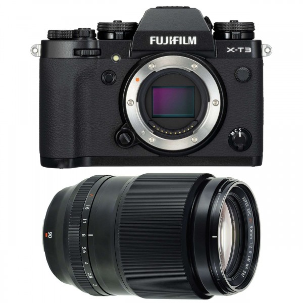 Fujifilm XT3 Noir + Fujifilm XF 90mm F2 R LM WR - Appareil Photo Hybride