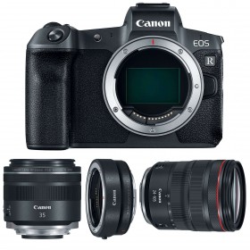 Canon R + RF 24-105 mm f/4L IS USM + RF 35mm f/1.8 Macro IS STM + Canon EF R - Cámara mirrorless