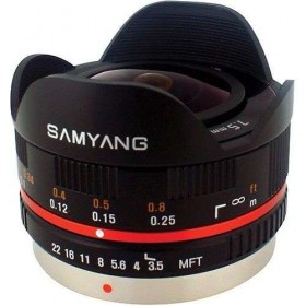 Samyang 7.5mm 1:3.5 UMC Fish-eye MFT Negro (M3/4) - Objetivo Samyang
