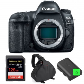 Canon 5D Mark IV Nu + SanDisk 128GB Extreme PRO UHS-I SDXC 170 MB/s + 2 Canon LP-E6N + Sac - Appareil photo Reflex