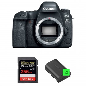 Canon 6D Mark II Nu + SanDisk 256GB Extreme PRO UHS-I SDXC 170 MB/s + 2 Canon LP-E6N - Appareil photo Reflex