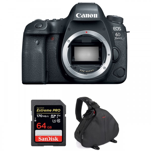 Canon 6D Mark II Nu + SanDisk 64GB Extreme PRO UHS-I SDXC 170 MB/s + Sac - Appareil photo Reflex