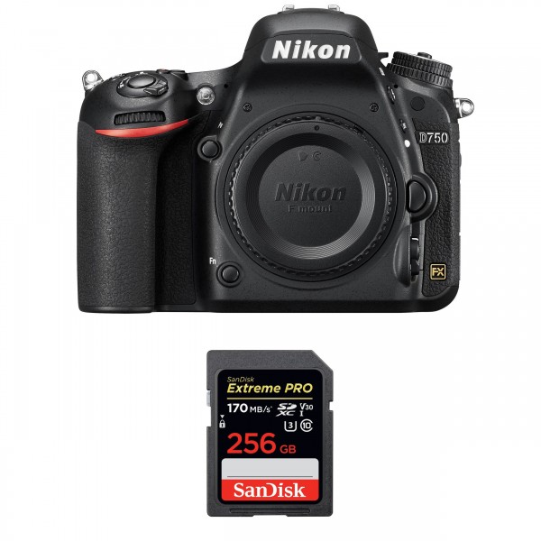 Nikon D750 Nu + SanDisk 256GB Extreme PRO UHS-I SDXC 170 MB/s - Appareil photo Reflex