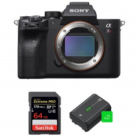 Sony A7R IV Nu + SanDisk 64GB Extreme PRO UHS-I SDXC 170 MB/s + 2 Sony NP-FZ100 - Appareil Photo Hybride
