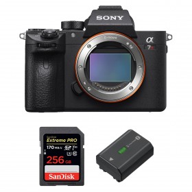 Sony A7R III Nu + SanDisk 256GB Extreme PRO UHS-I SDXC 170 MB/s + Sony NP-FZ100 - Appareil Photo Hybride