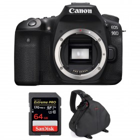 Canon EOS 90D Body + SanDisk 64GB Extreme PRO UHS-I SDXC 170 MB/s + Bag