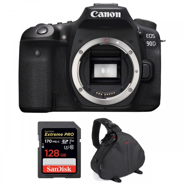 Canon 90D Nu + SanDisk 128GB Extreme PRO UHS-I SDXC 170 MB/s + Sac - Appareil photo Reflex
