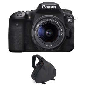 Canon 90D + 18-55mm F3.5-5.6 EF-S IS STM + Sac - Appareil photo Reflex