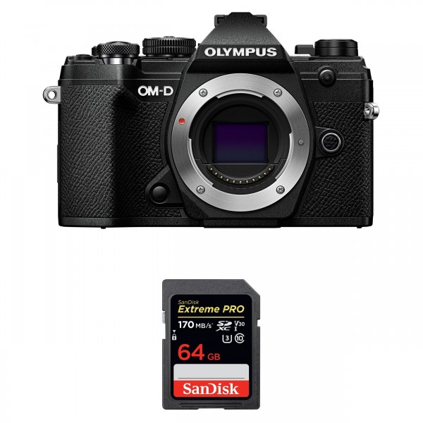 Olympus OMD E-M5 III Noir Nu + SanDisk 64GB Extreme PRO UHS-I SDXC 170 MB/s - Appareil Photo Hybride