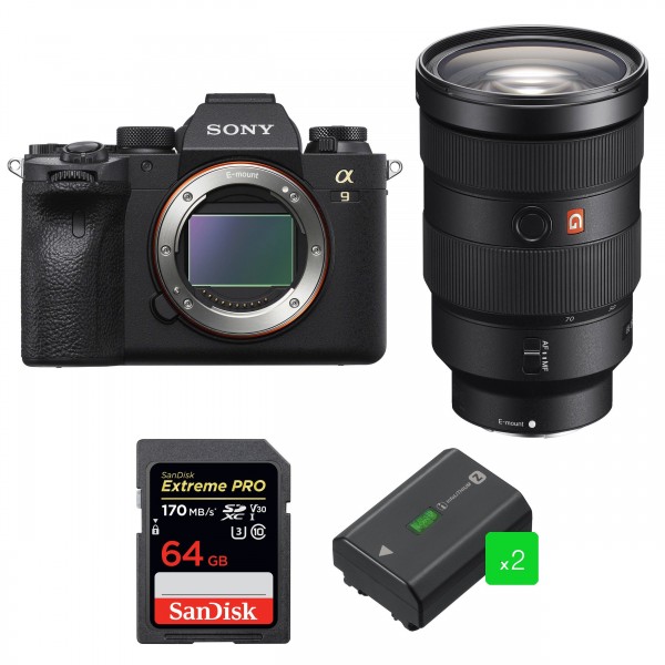 Sony A9 II + FE 24-70mm F2.8 GM + SanDisk 64GB Extreme PRO UHS-I SDXC 170 MB/s + 2 Sony NP-FZ100 - Appareil Photo Hybride