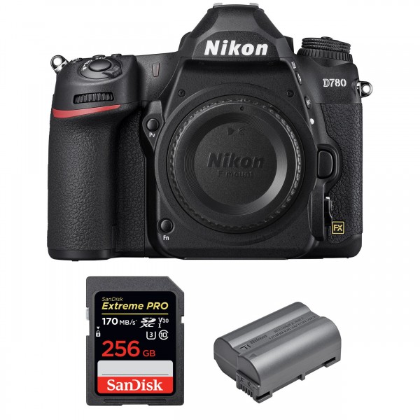 Nikon D780 Nu + SanDisk 256GB Extreme PRO UHS-I SDXC 170 MB/s + Nikon EN-EL15b - Appareil photo Reflex