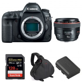 Canon 5D Mark IV + EF 50mm F1.2L USM + SanDisk 128GB Extreme PRO UHS-I SDXC 170 MB/s + LP-E6N + Sac - Appareil photo Reflex