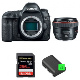 Canon 5D Mark IV + EF 50mm F1.2L USM + SanDisk 256GB Extreme PRO UHS-I SDXC 170 MB/s + 2 LP-E6N - Appareil photo Reflex
