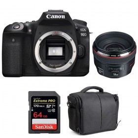 Canon 90D + EF 50mm F1.2L USM + SanDisk 64GB Extreme PRO UHS-I SDXC 170 MB/s + Sac - Appareil photo Reflex