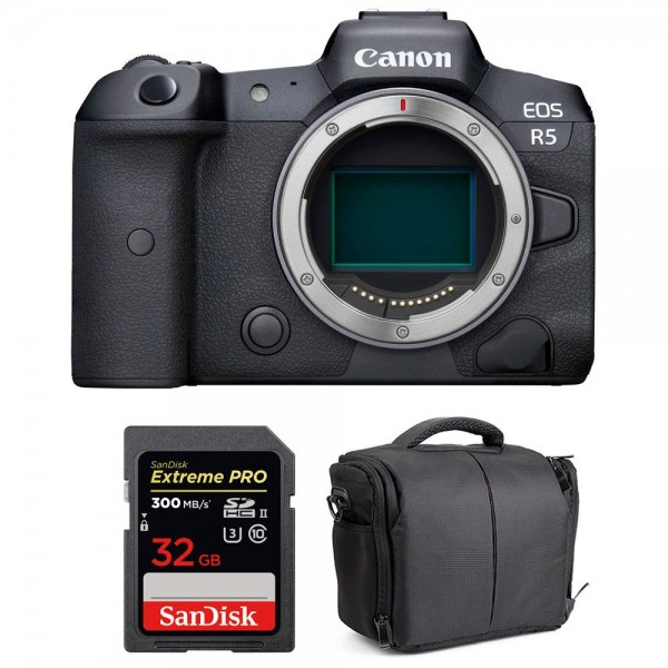 Canon R5 Nu + SanDisk 32GB Extreme PRO UHS-II SDXC 300 MB/s + Sac - Appareil Photo Professionnel