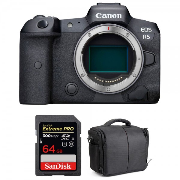 Canon R5 Nu + SanDisk 64GB Extreme PRO UHS-II SDXC 300 MB/s + Sac - Appareil Photo Professionnel