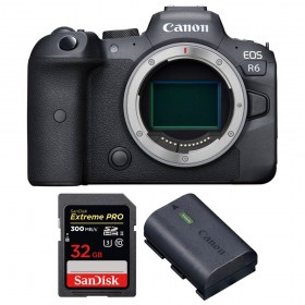 Canon R6 Nu + SanDisk 32GB Extreme PRO UHS-II SDXC 300 MB/s + Canon LP-E6NH - Appareil Photo Hybride