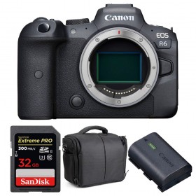 Canon EOS R6 Body + SanDisk 32GB Extreme PRO UHS-II SDXC 300 MB/s + Canon LP-E6NH + Bag