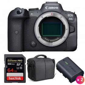 Canon R6 Nu + SanDisk 64GB Extreme PRO UHS-II SDXC 300 MB/s + 2 Canon LP-E6NH + Sac - Appareil Photo Hybride