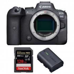 Canon R6 Nu + SanDisk 128GB Extreme PRO UHS-II SDXC 300 MB/s + Canon LP-E6NH - Appareil Photo Hybride