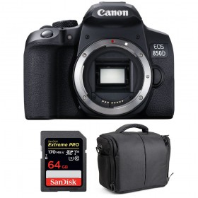 Canon EOS 850D Body + SanDisk 64GB Extreme UHS-I SDXC 170 MB/s + Bag