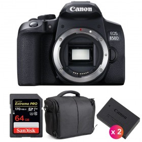 Canon 850D Nu + SanDisk 64GB Extreme UHS-I SDXC 170 MB/s + 2 Canon LP-E17 + Sac - Appareil photo Reflex