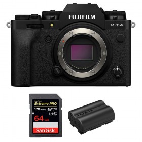 Fujifilm XT4 Cuerpo Negro + SanDisk 64GB UHS-I SDXC 170 MB/s + Fujifilm NP-W235 - Cámara mirrorless
