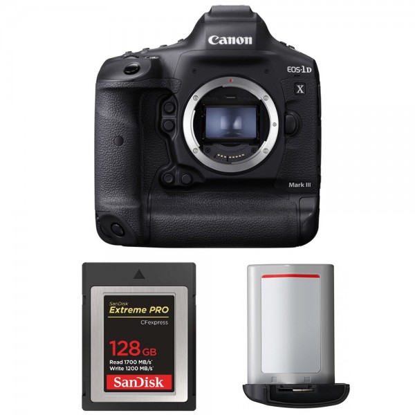Canon 1DX Mark III + SanDisk 128GB Extreme PRO CFexpress Type B + Canon LP-E19 - Appareil photo Reflex Professionnel