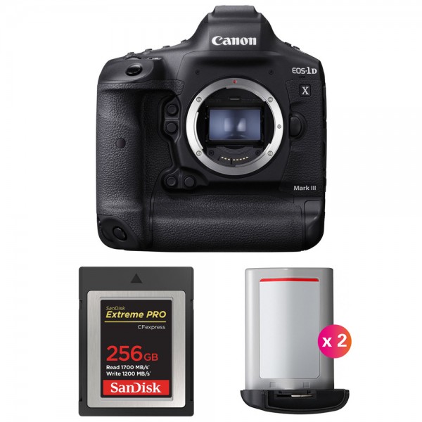 Canon 1DX Mark III + SanDisk 256GB Extreme PRO CFexpress Type B + 2 Canon LP-E19 - Appareil photo Reflex Professionnel