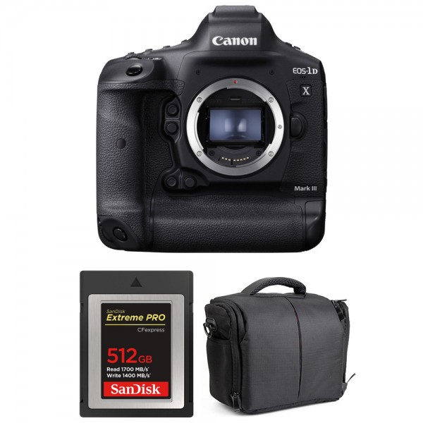 Canon 1DX Mark III + SanDisk 512GB Extreme PRO CFexpress Type B + Sac - Appareil photo Reflex Professionnel