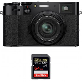 Fujifilm X100V Negro + SanDisk 64GB Extreme Pro UHS-I SDXC 170 MB/s - Cámara compacta