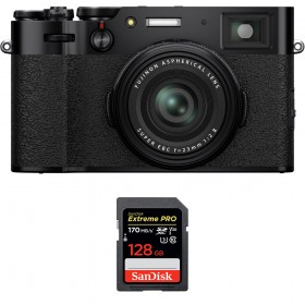 Fujifilm X100V Negro + SanDisk 128GB Extreme Pro UHS-I SDXC 170 MB/s - Cámara compacta