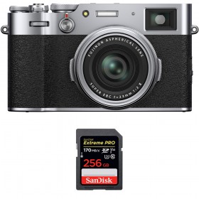 Fujifilm X100V Silver + SanDisk 256GB Extreme Pro UHS-I SDXC 170 MB/s - Appareil Compact Expert