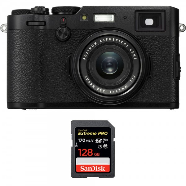 Fujifilm X100F Negro + SanDisk 128GB Extreme Pro UHS-I SDXC 170 MB/s - Cámara compacta