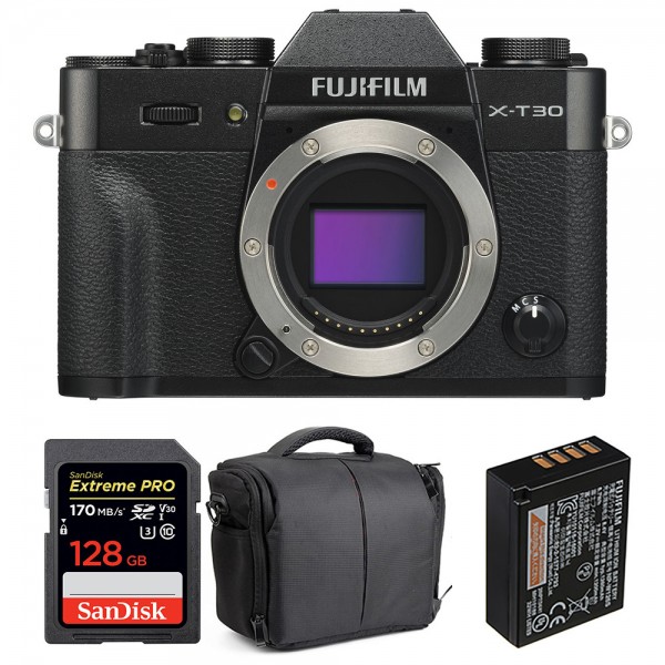Fujifilm XT30 Noir + SanDisk 128GB Extreme Pro UHS-I SDXC 170 MB/s + Fujifilm NP-W126S + Sac - Appareil Photo Hybride