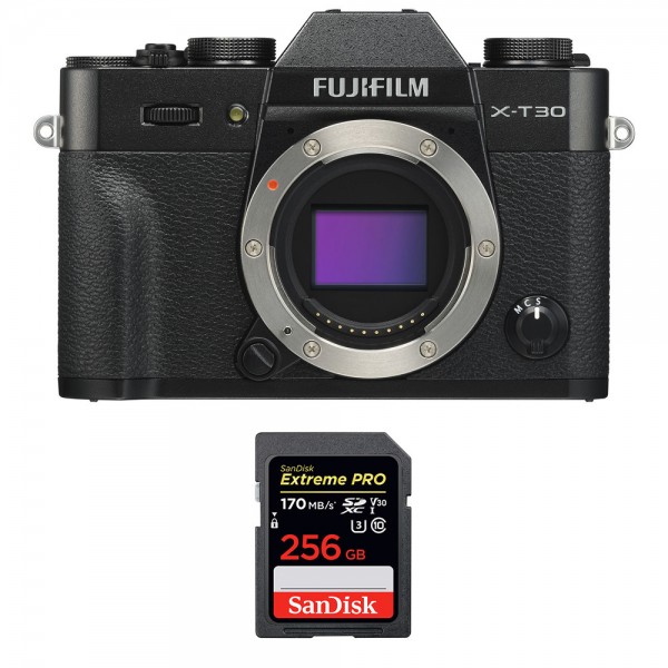Fujifilm XT30 Noir + SanDisk 256GB Extreme Pro UHS-I SDXC 170 MB/s - Appareil Photo Hybride