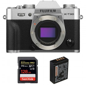 Fujifilm XT30 Silver + SanDisk 128GB Extreme Pro UHS-I SDXC 170 MB/s + Fujifilm NP-W126S - Appareil Photo Hybride